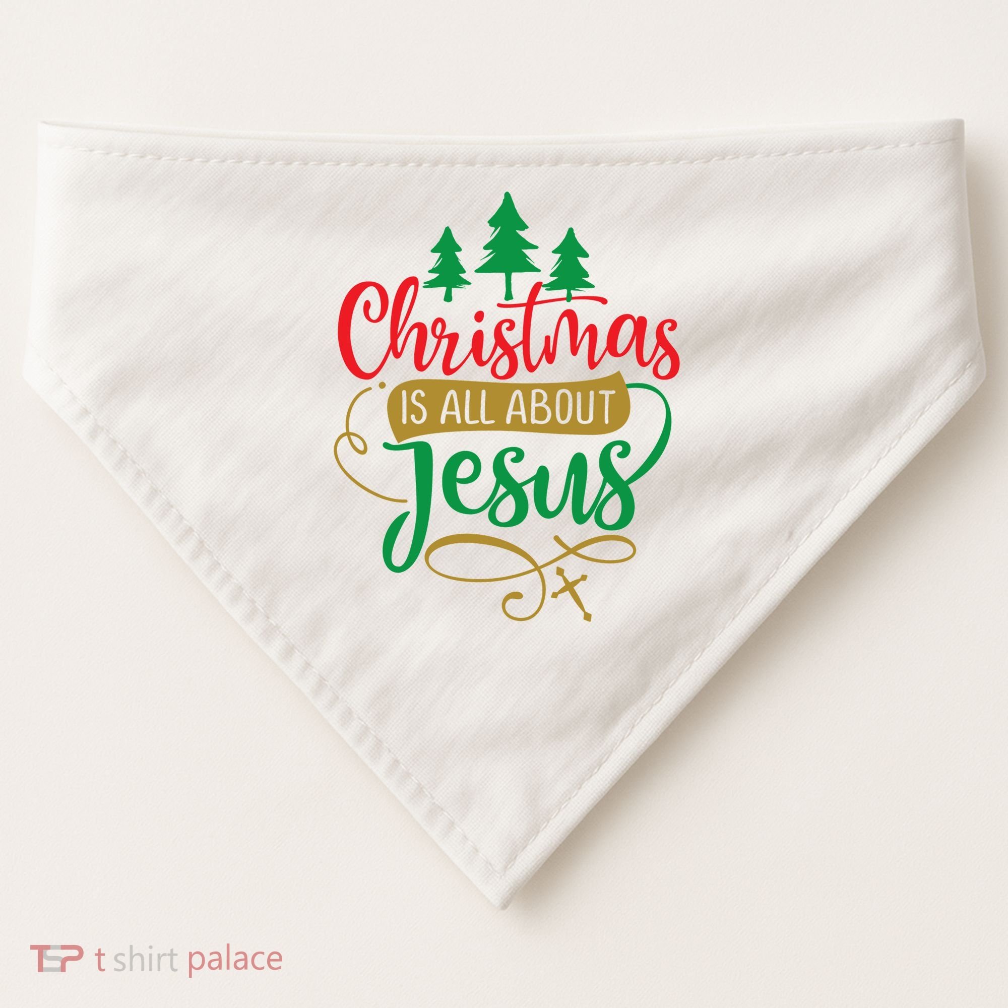 Christmas Is All About Jesus Birthday Christian USA-Made Doggie Bandana