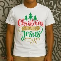 Christmas Is All About Jesus Birthday Christian T-Shirt thumb 3