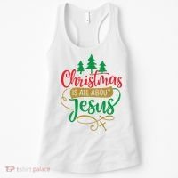 Christmas Is All About Jesus Birthday Christian Women's Tank Top thumb 0