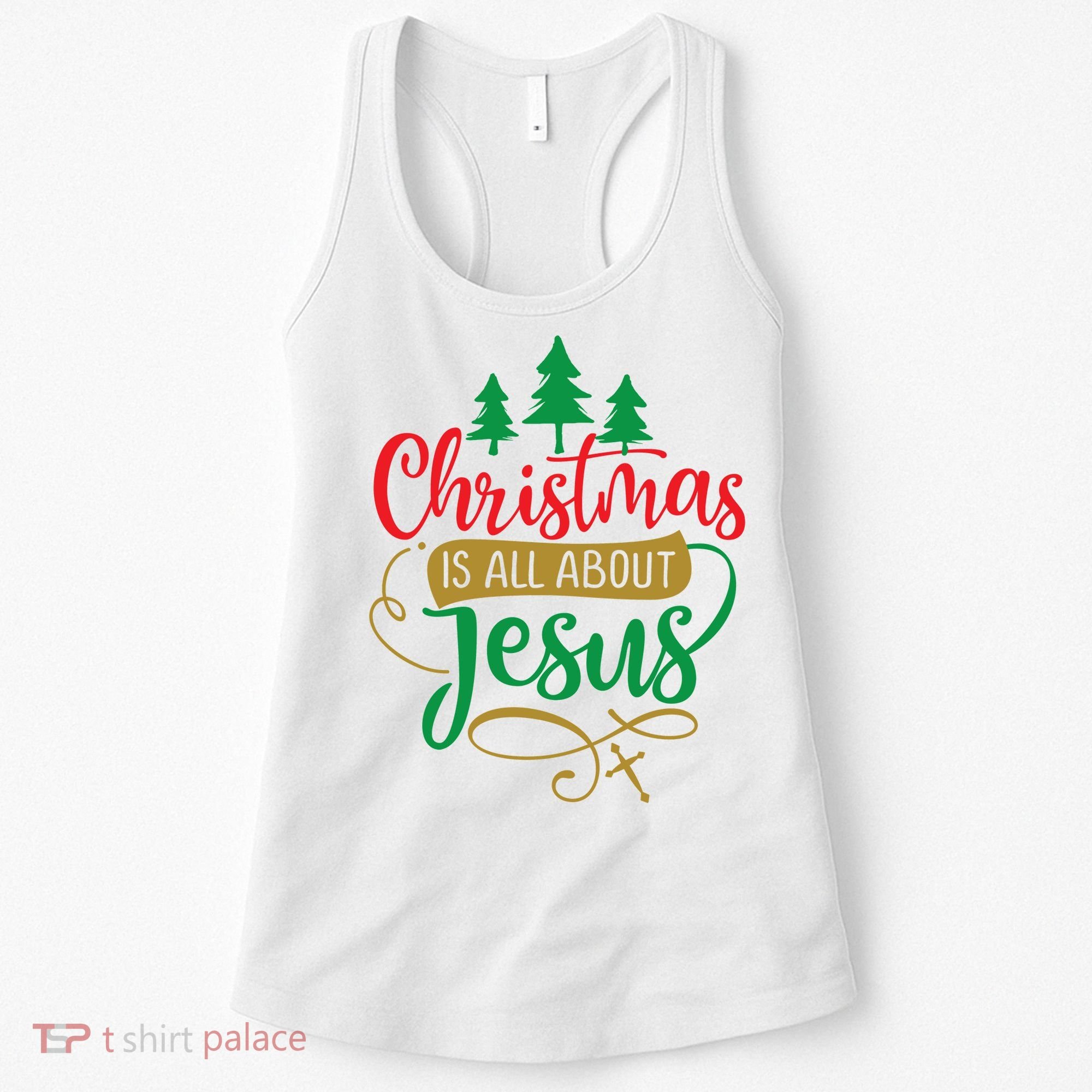 Christmas Is All About Jesus Birthday Christian Women's Tank Top