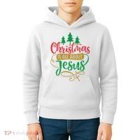 Christmas Is All About Jesus Birthday Christian Kids Hoodie thumb 4