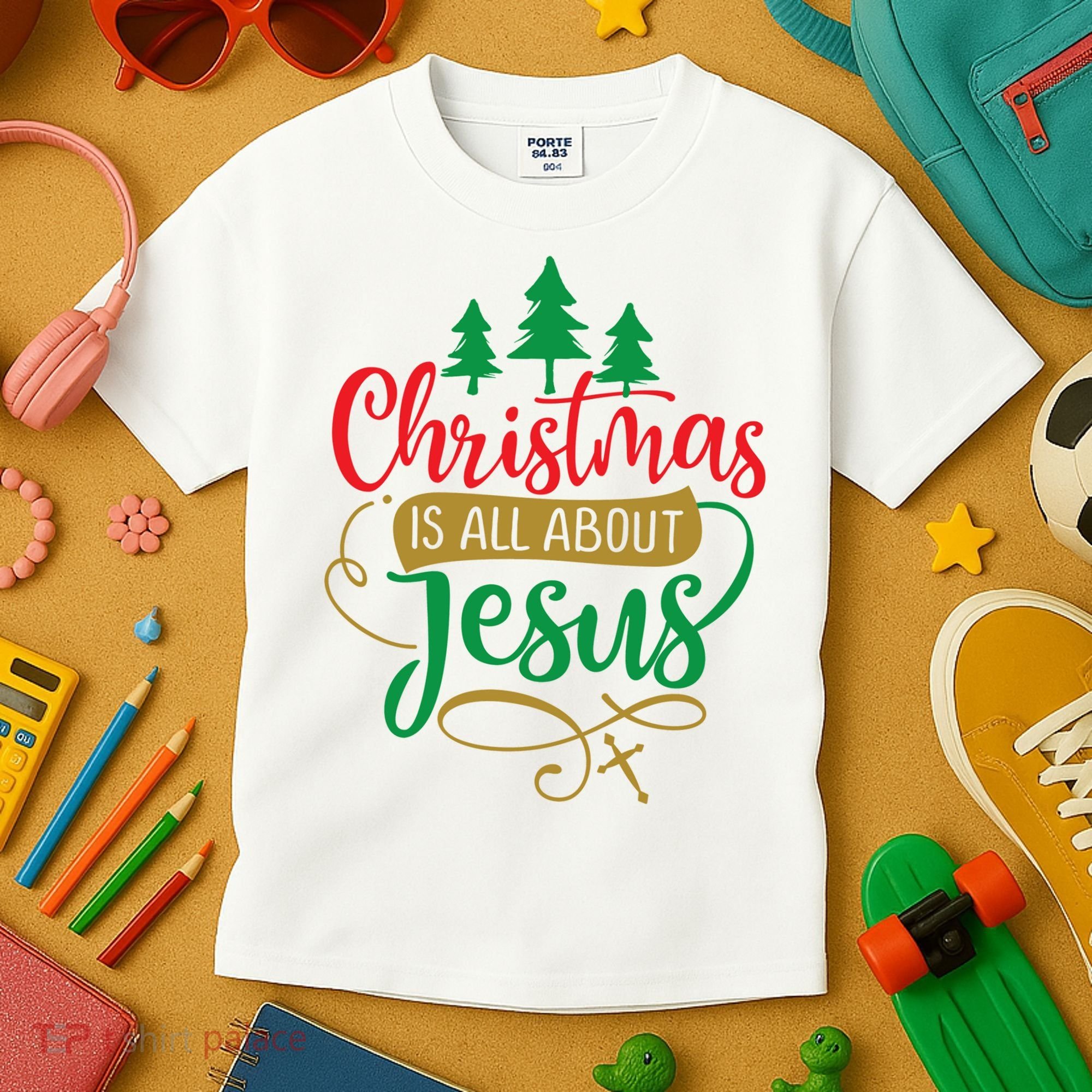 Christmas Is All About Jesus Birthday Christian Kids T-Shirt