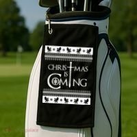 Christmas Is Coming Ugly Golf Towel thumb 2