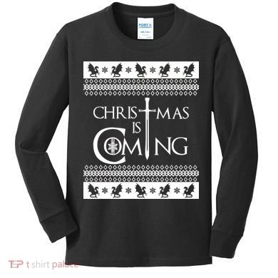 Christmas Is Coming Ugly Kids Long Sleeve Shirt