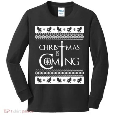 Christmas Is Coming Ugly Kids Long Sleeve Shirt