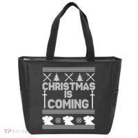 Christmas Is Coming Ugly Sweater Tote Bag thumb 0