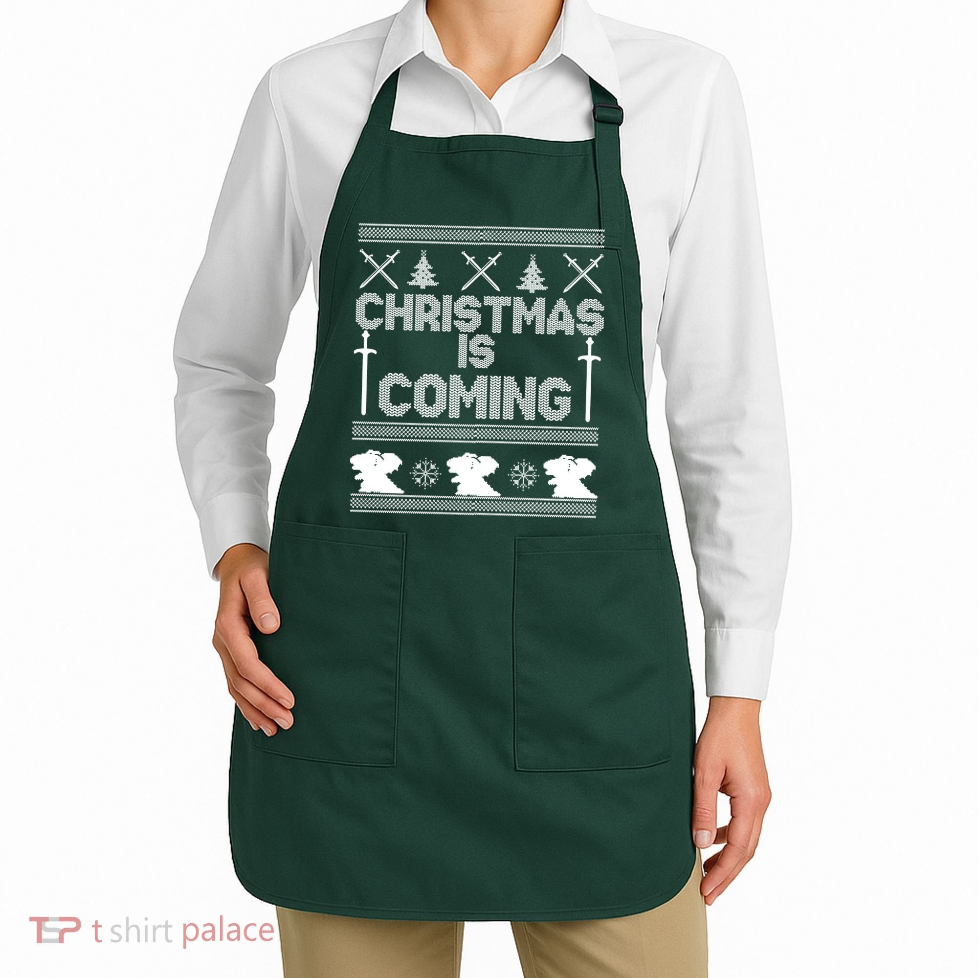 Christmas Is Coming Ugly Sweater Apron