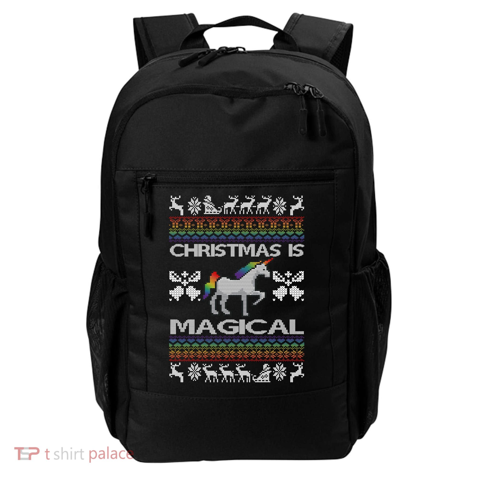 Christmas is Magical Unicorn Ugly Backpack