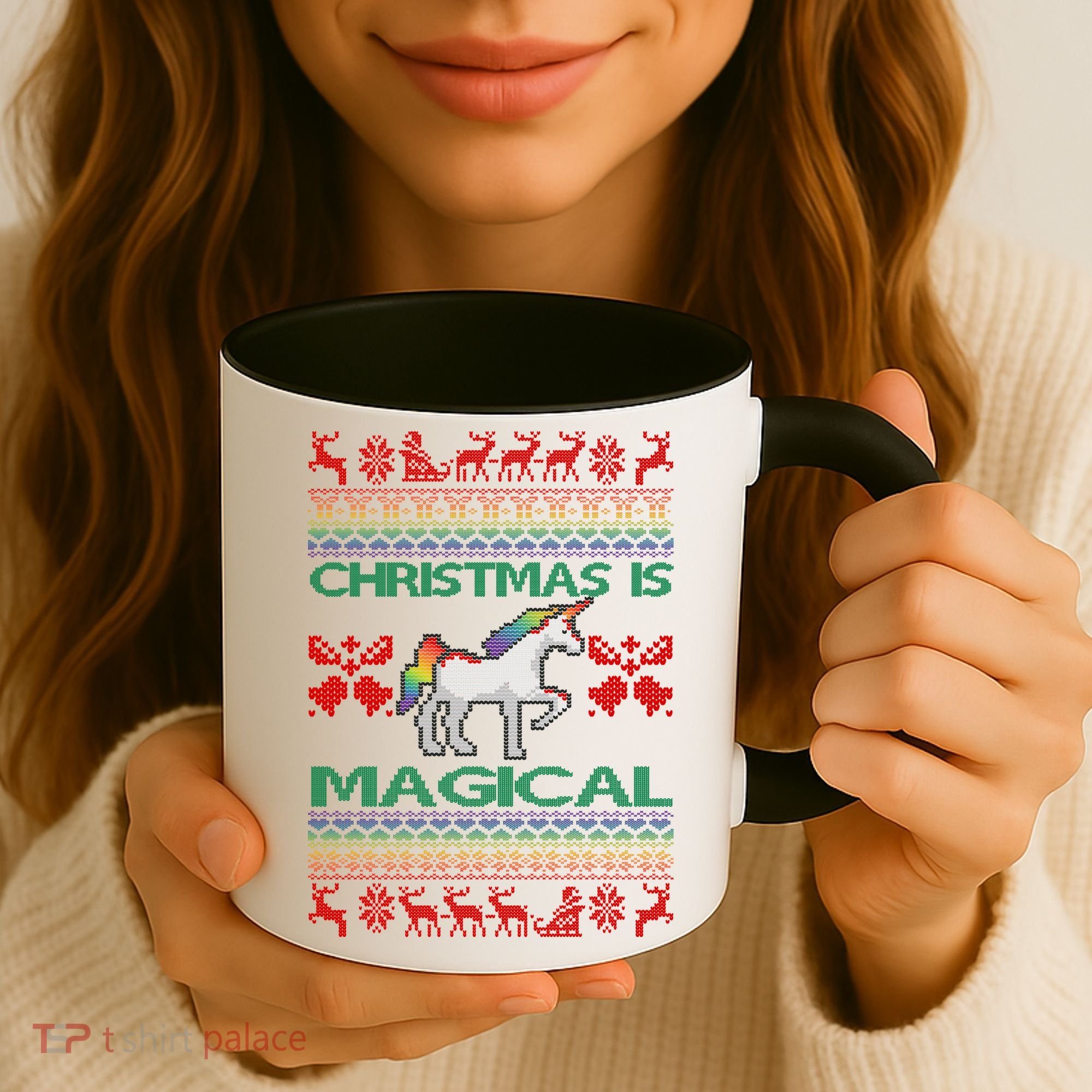 Christmas is Magical Unicorn Ugly Coffee Mug