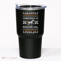 Christmas is Magical Unicorn Ugly Tumbler thumb 0