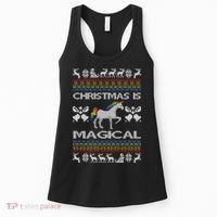 Christmas is Magical Unicorn Ugly Women's Tank Top thumb 0