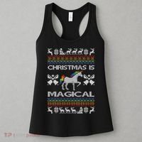 Christmas is Magical Unicorn Ugly Women's Tank Top thumb 3