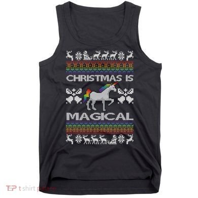 Christmas is Magical Unicorn Ugly Tank Top