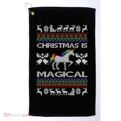Christmas is Magical Unicorn Ugly Golf Towel
