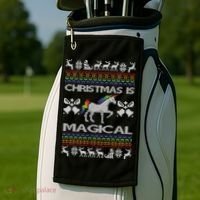 Christmas is Magical Unicorn Ugly Golf Towel thumb 2