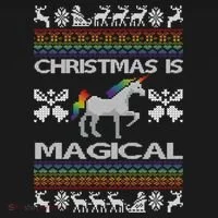 Christmas is Magical Unicorn Ugly Toddler T-Shirt thumb 4