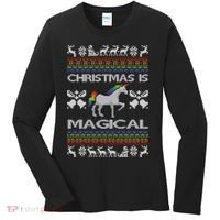 Christmas is Magical Unicorn Ugly Women's Long Sleeve Shirt thumb 0
