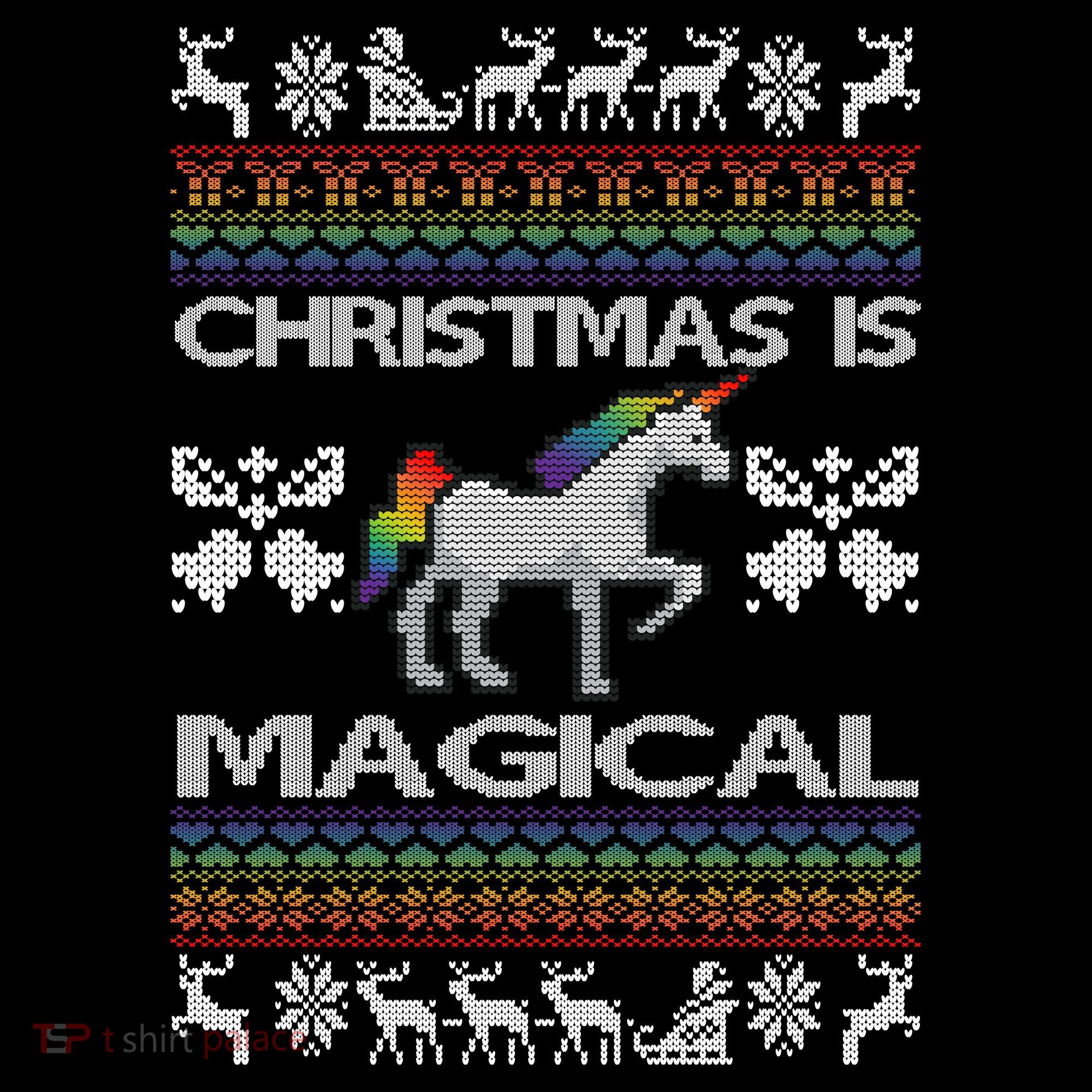 Christmas is Magical Unicorn Ugly Kids Long Sleeve Shirt