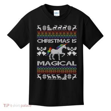 Christmas is Magical Unicorn Ugly Kids T-Shirt