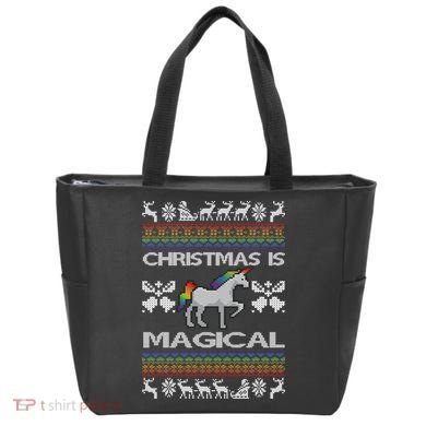 Christmas is Magical Unicorn Ugly Tote Bag