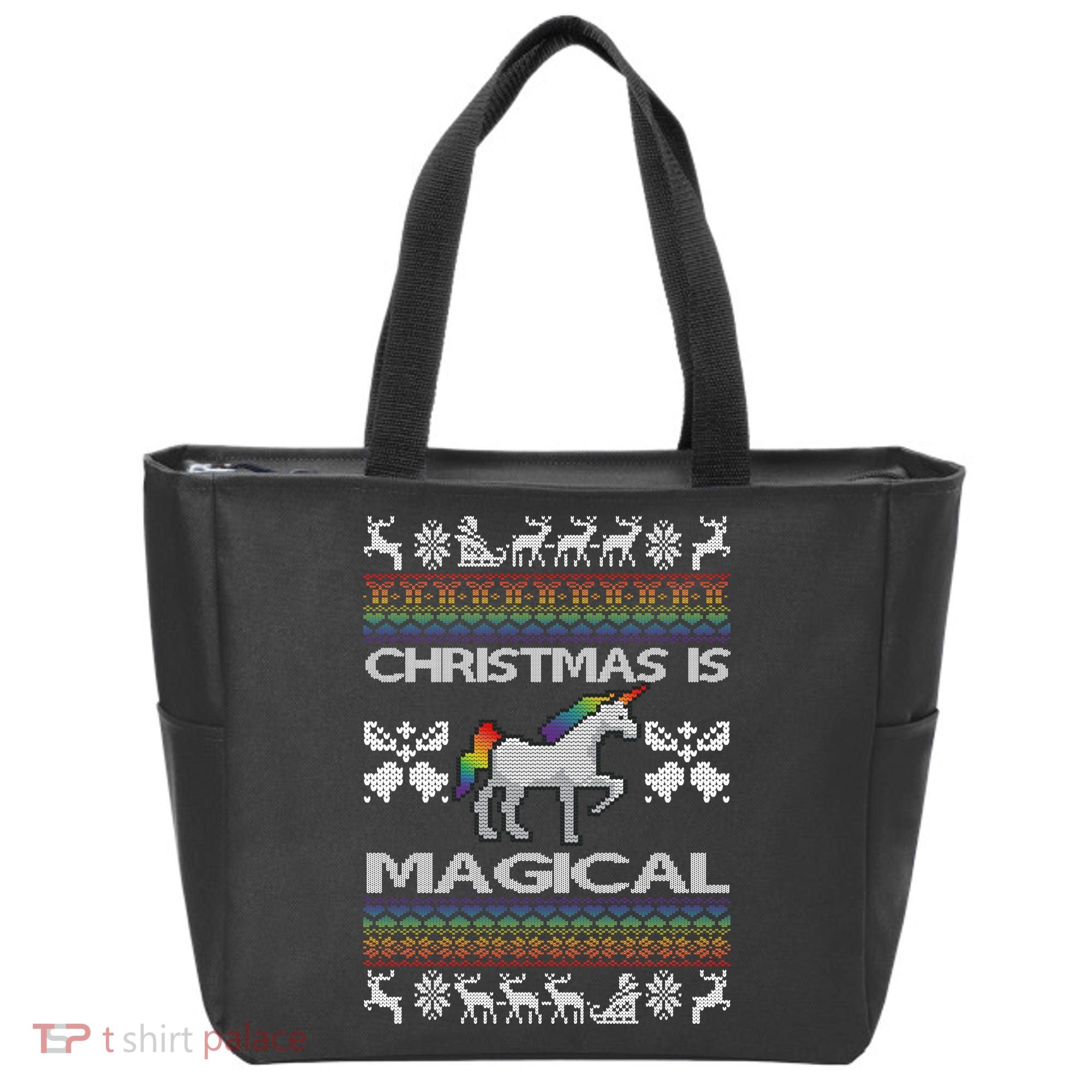 Christmas is Magical Unicorn Ugly Tote Bag