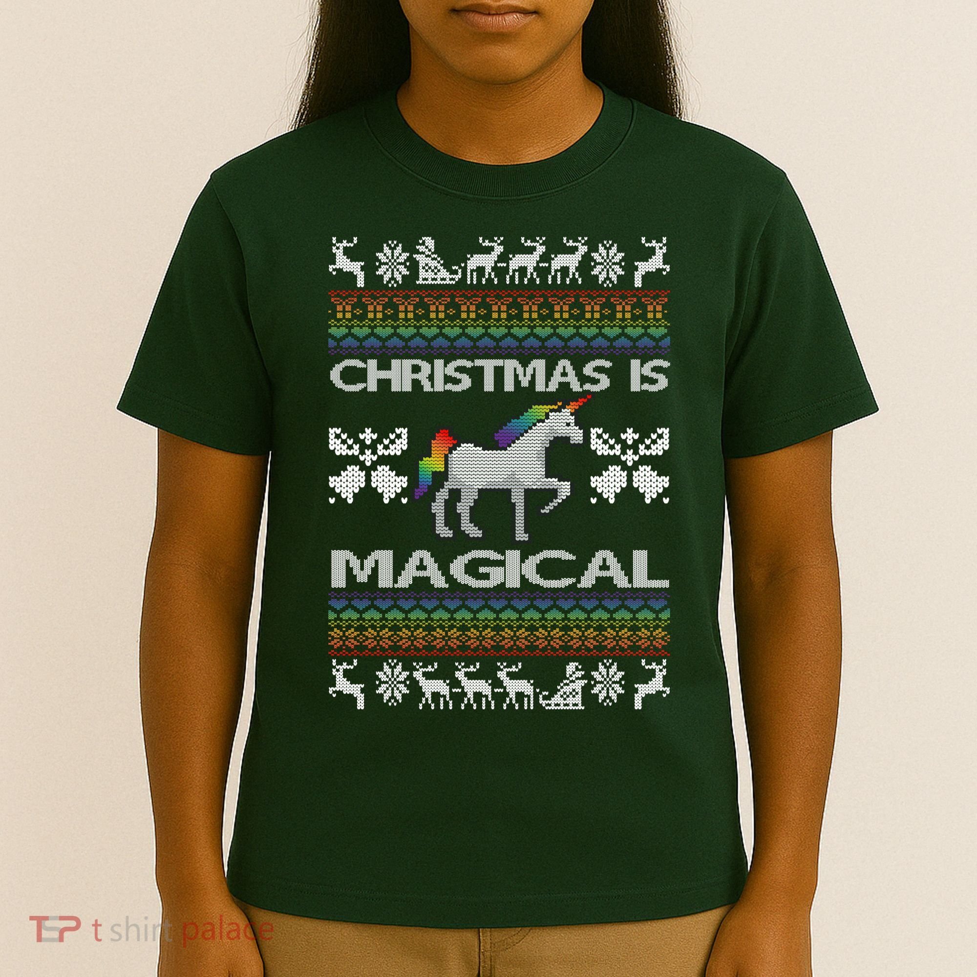Christmas is Magical Unicorn Ugly T-Shirt