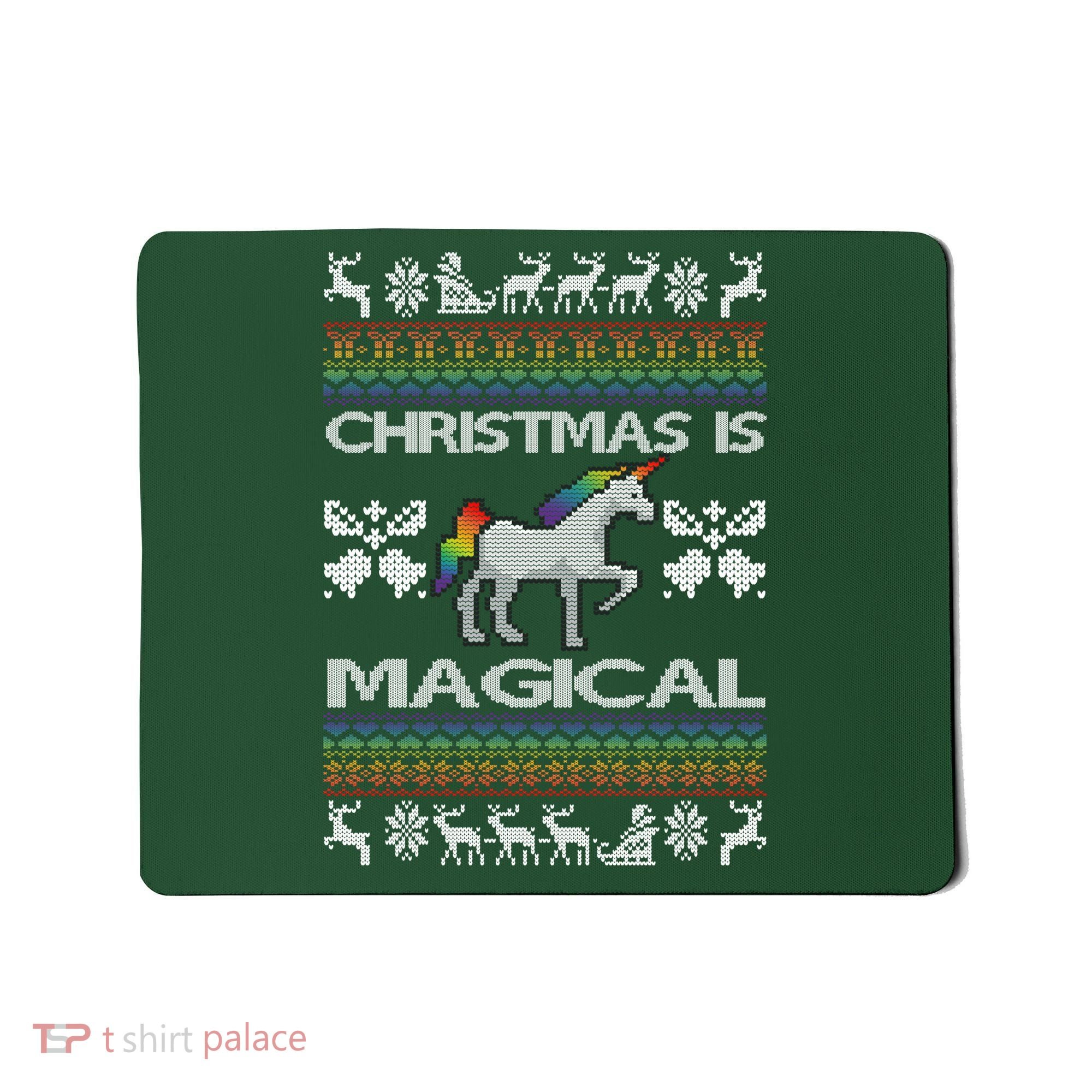 Christmas is Magical Unicorn Ugly Mousepad