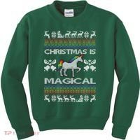 Christmas is Magical Unicorn Ugly Kids Sweatshirt thumb 0