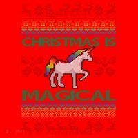 Christmas is Magical Unicorn Ugly Santa Hat thumb 1
