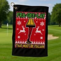 Christmas Lamp Fra Gee Lay Ugly Golf Towel thumb 1