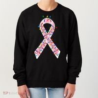 Christmas Lights Breast Cancer Ribbon Women's Sweatshirt thumb 0