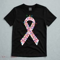 Christmas Lights Breast Cancer Ribbon T-Shirt thumb 5