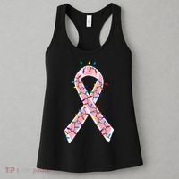 Christmas Lights Breast Cancer Ribbon Women's Tank Top thumb 3