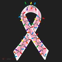 Christmas Lights Breast Cancer Ribbon Hat thumb 2
