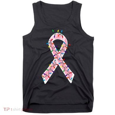 Christmas Lights Breast Cancer Ribbon Tank Top
