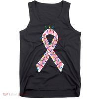 Christmas Lights Breast Cancer Ribbon Tank Top thumb 0