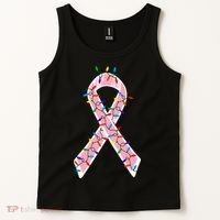 Christmas Lights Breast Cancer Ribbon Tank Top thumb 2