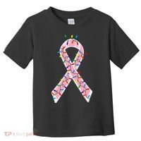 Christmas Lights Breast Cancer Ribbon Toddler T-Shirt thumb 0