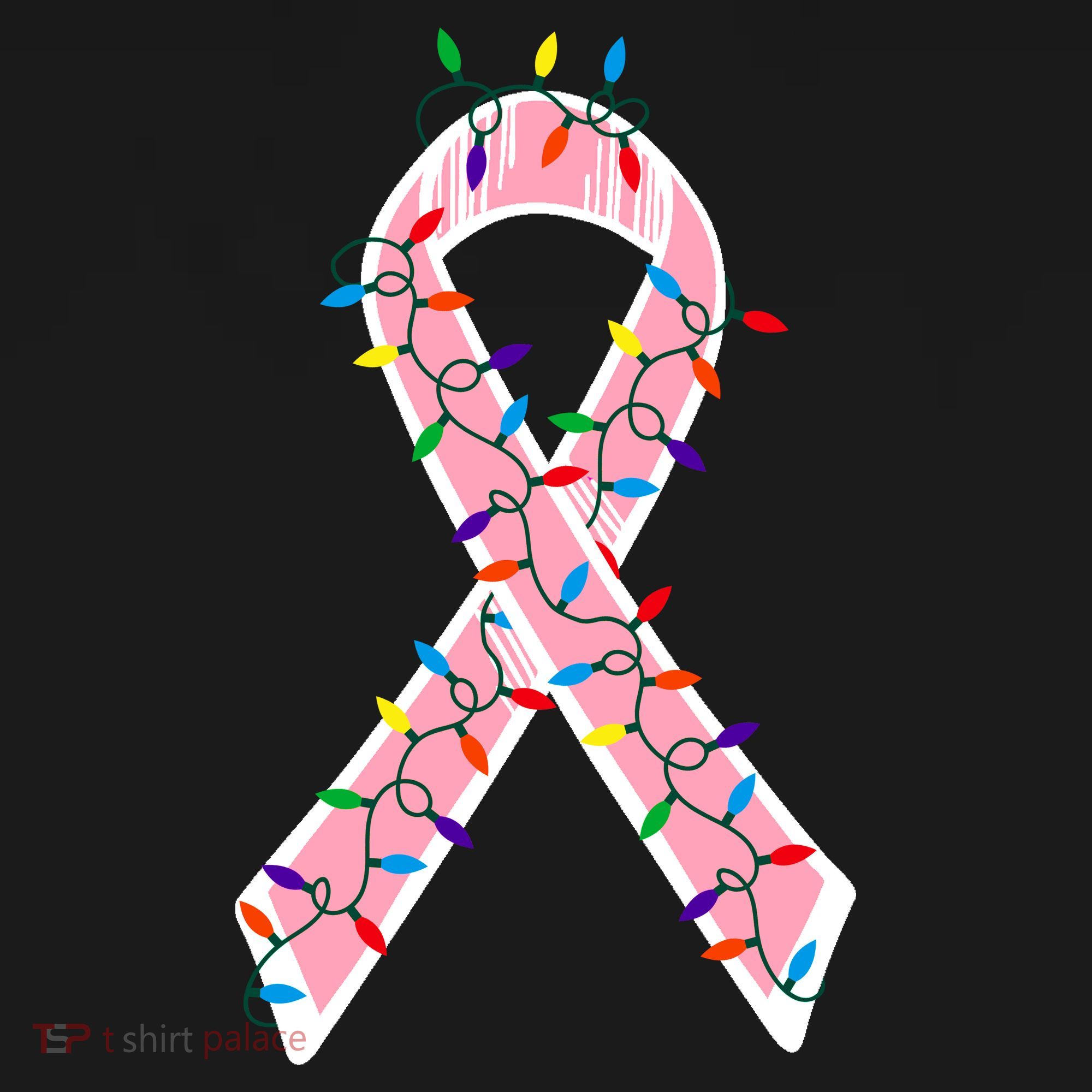 Christmas Lights Breast Cancer Ribbon Visor