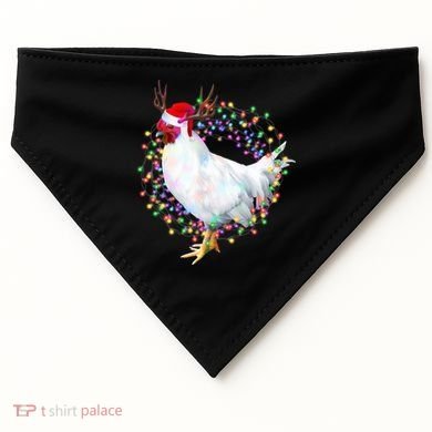 Christmas Lights Chicken USA-Made Doggie Bandana