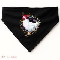 Christmas Lights Chicken USA-Made Doggie Bandana thumb 0