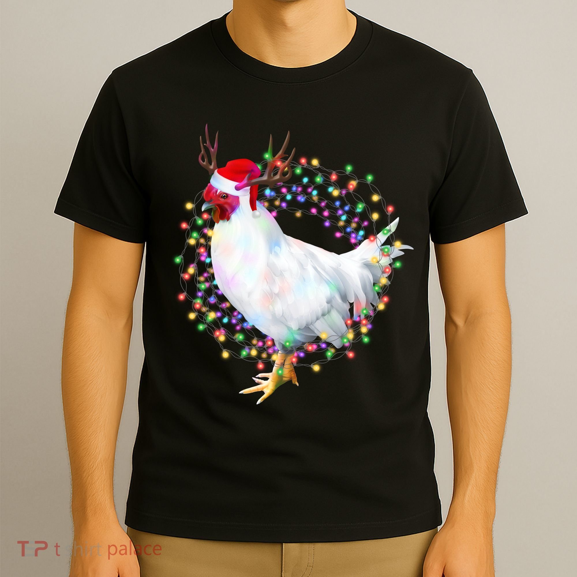 Christmas Lights Chicken T-Shirt