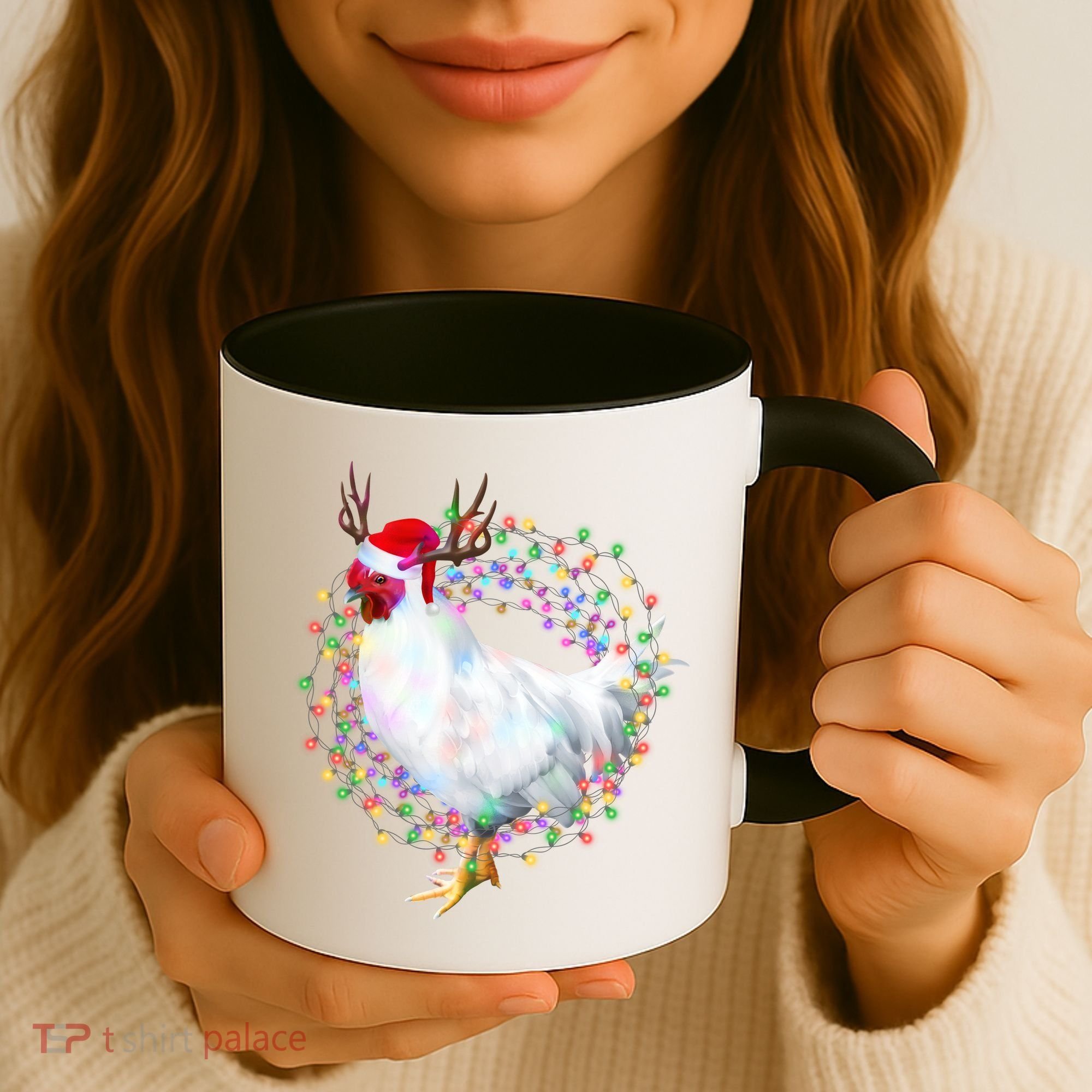 Christmas Lights Chicken Coffee Mug