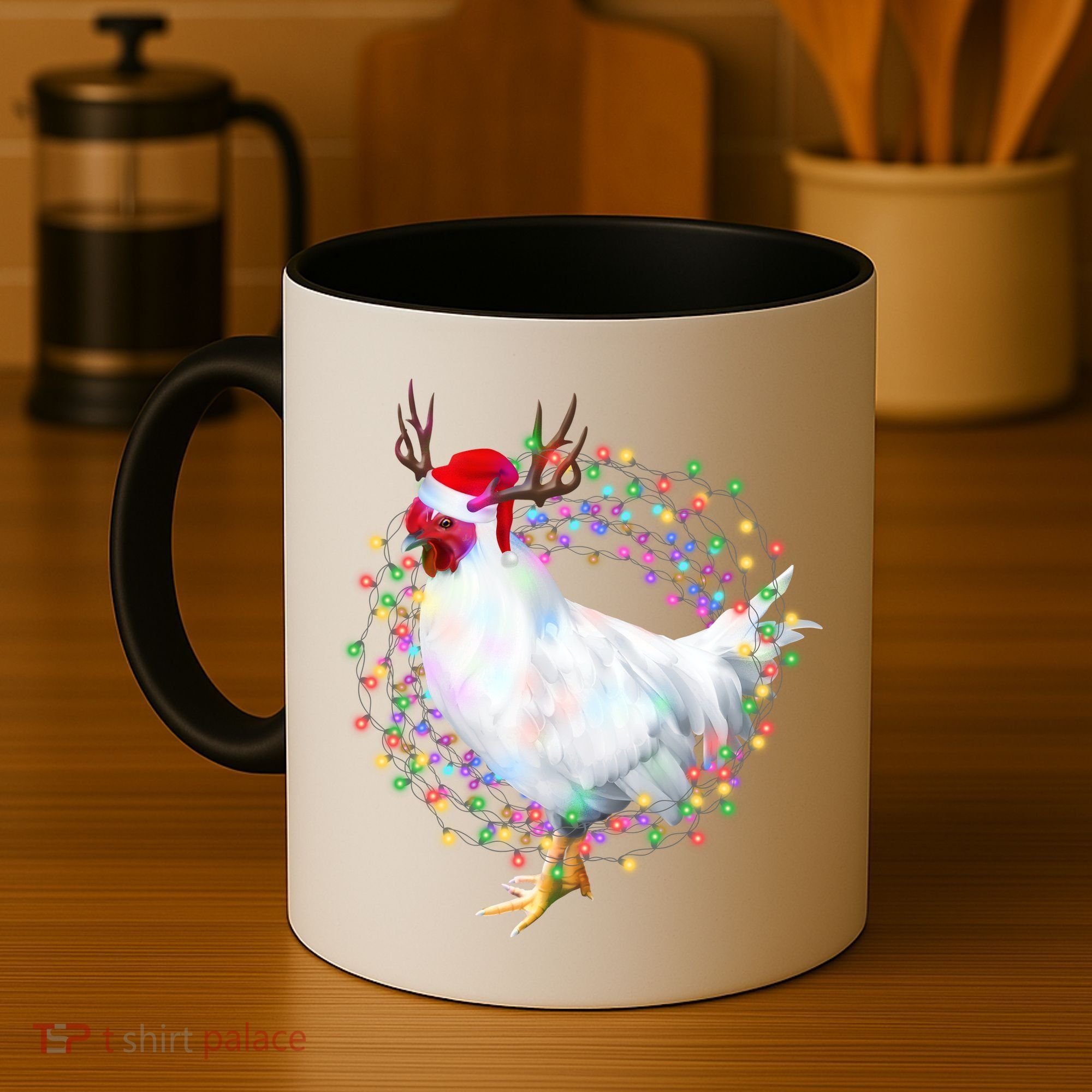 Christmas Lights Chicken Coffee Mug