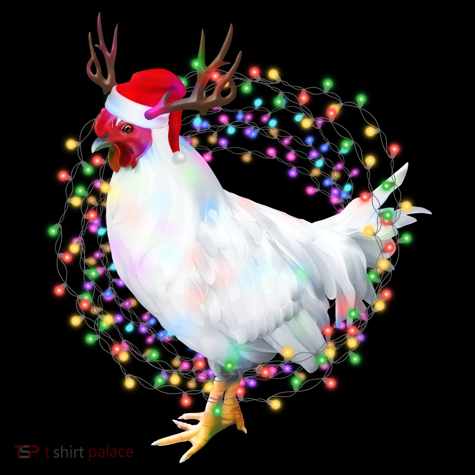 Christmas Lights Chicken Coaster
