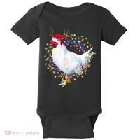 Christmas Lights Chicken Baby Bodysuit thumb 0