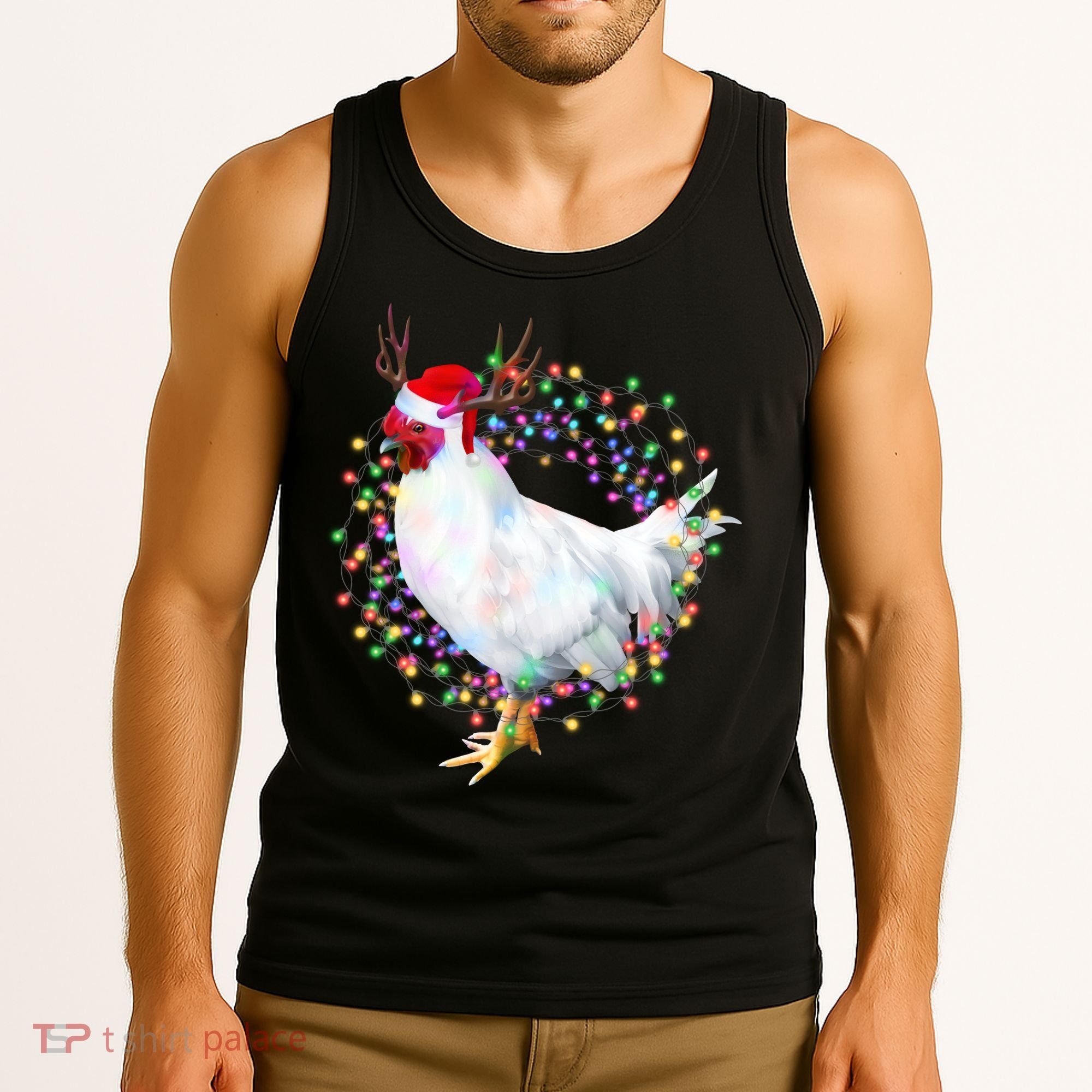 Christmas Lights Chicken Tank Top