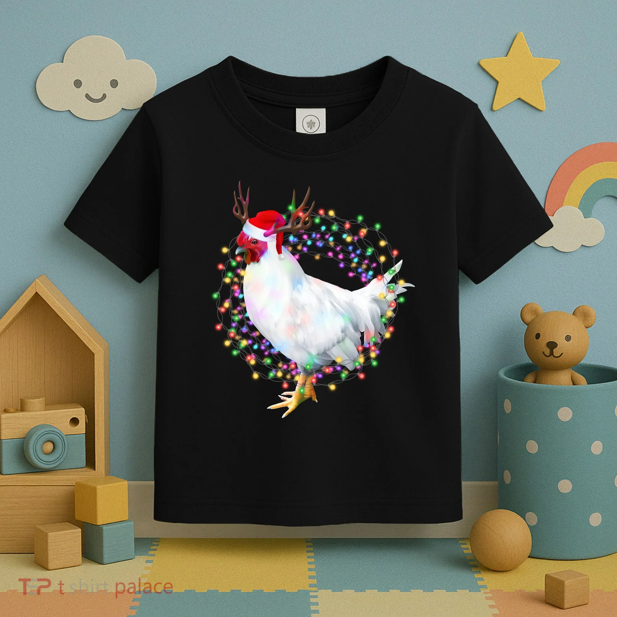 Christmas Lights Chicken Toddler T-Shirt
