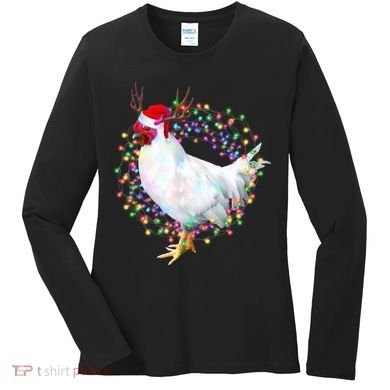 Christmas Lights Chicken Women's Long Sleeve Shirt