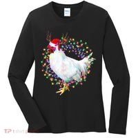 Christmas Lights Chicken Women's Long Sleeve Shirt thumb 0